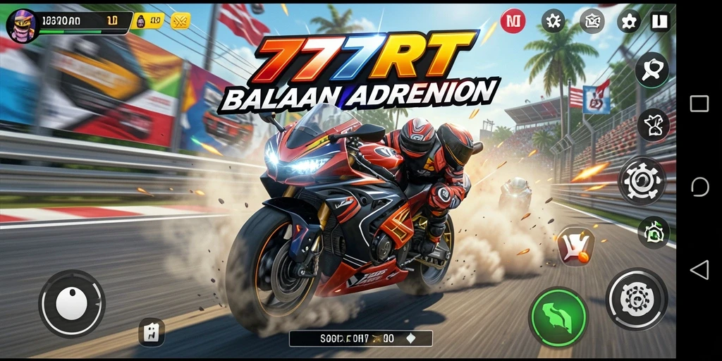 Tampilan gameplay dari balapan menegangkan di 777RT.