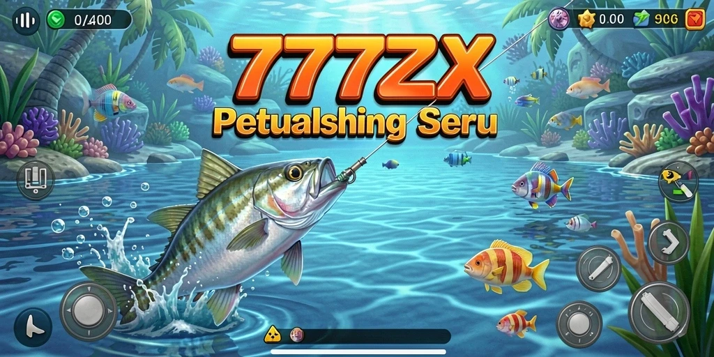 Tampilan gameplay menarik dari 777ZX saat menangkap ikan.