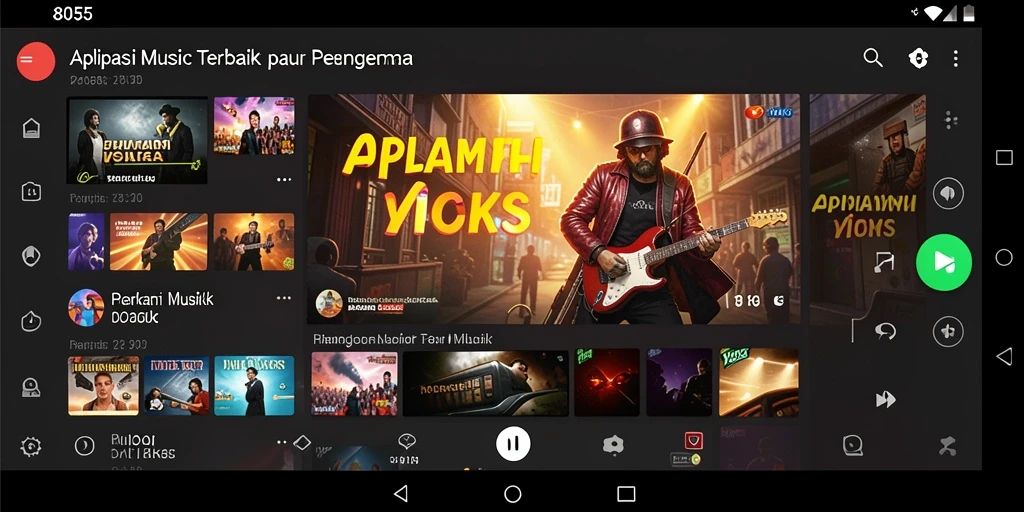 Tampilan menarik dari gameplay aplikasi Musik 8055.