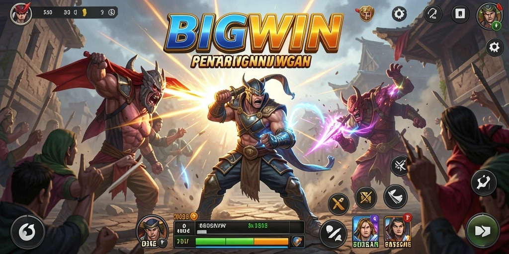 Screenshot gameplay BIGWIN yang menampilkan pertarungan seru dan mendebarkan.