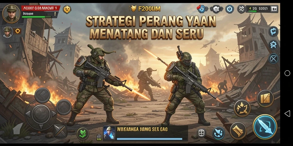 Tampilan gameplay F200M dengan suasana pertempuran yang intens.