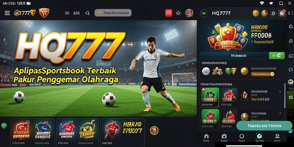 Tampilan gameplay Sportsbook yang menarik dan dinamis di HQ777.