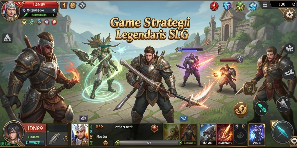 Screenshot dari gameplay IDN89 yang menunjukkan aksi strategi SLG.