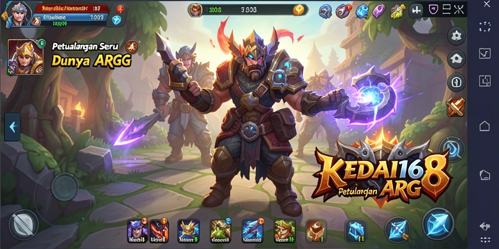 Tangkapan layar gameplay KEDAI168 yang menampilkan pertarungan epik.