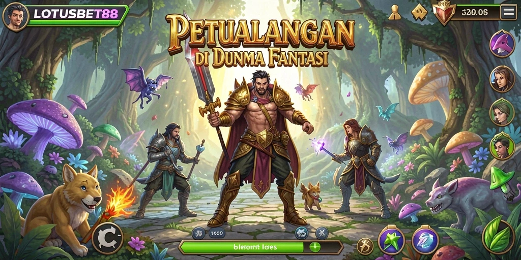 Screenshot menunjukkan aksi seru dalam petualangan LOTUSBET88.