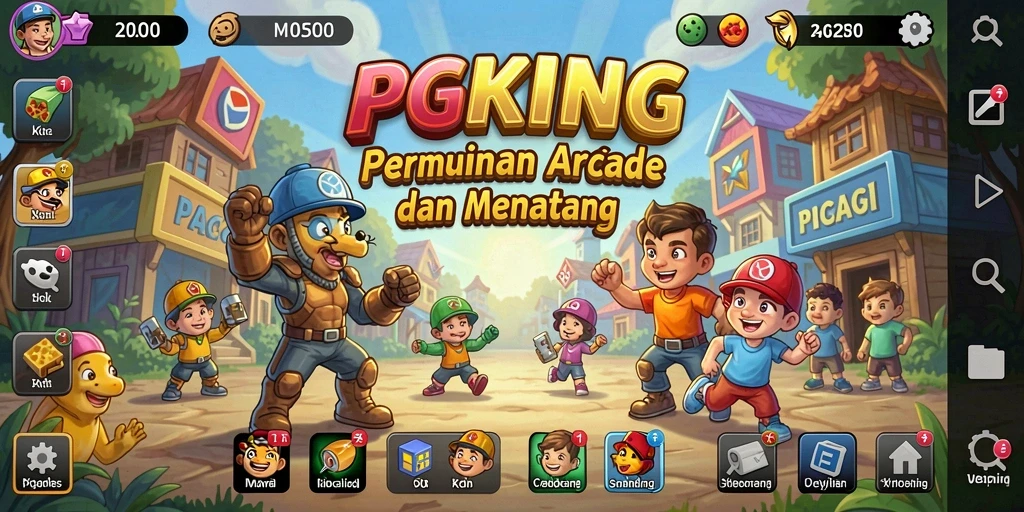 Screenshot PGKING yang menunjukkan aksi seru dalam permainan Arcade.