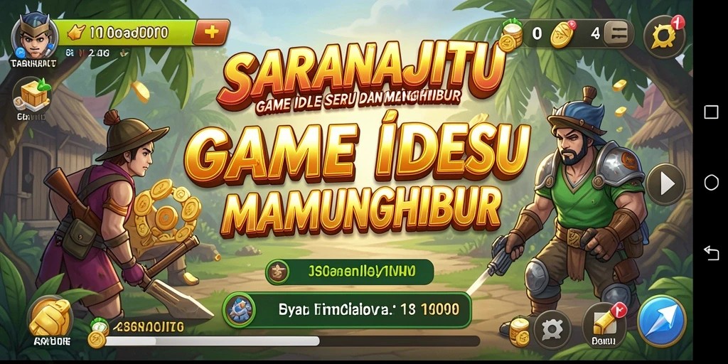 Tangkapan layar dari gameplay SARANAJITU yang menunjukkan kemajuan pengelolaan sumber daya.