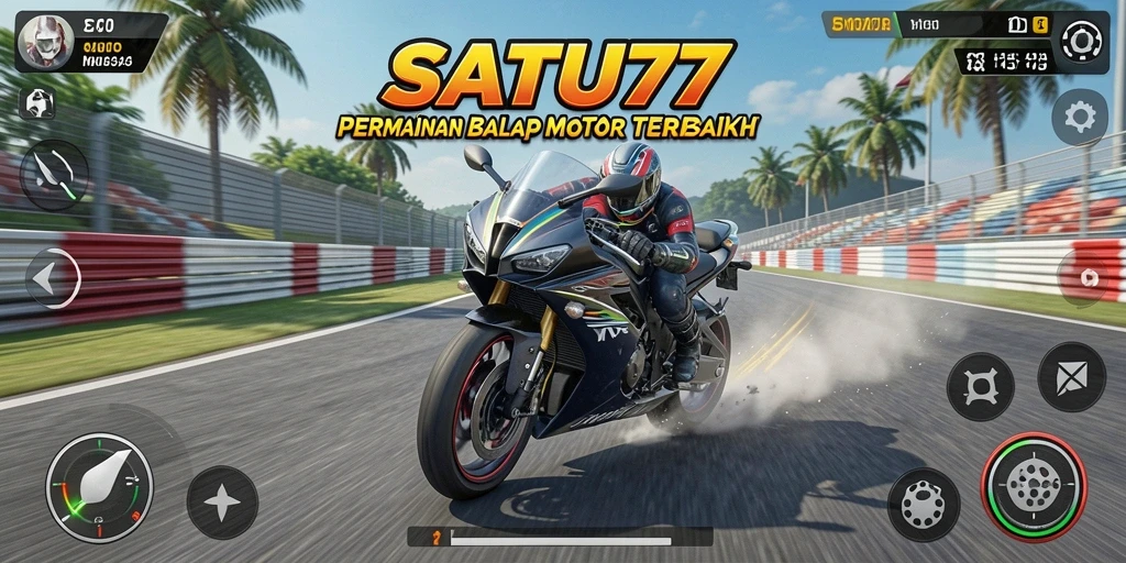 Gameplay mendebarkan di lintasan balap motor