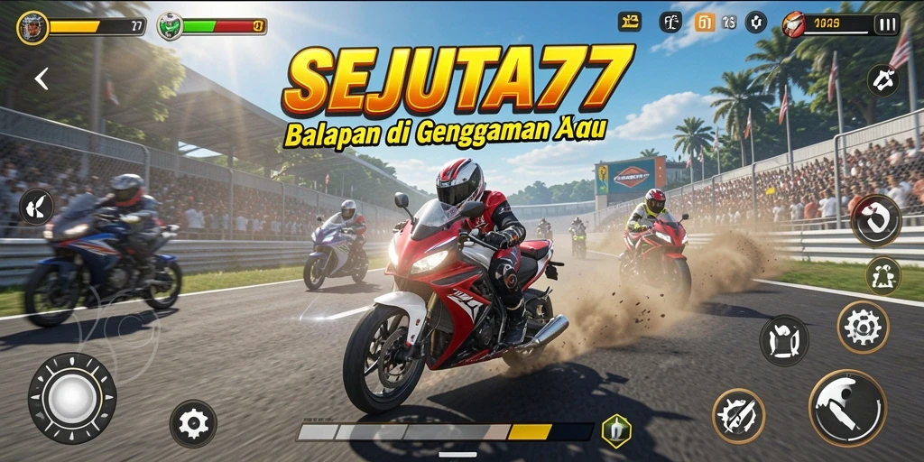 Gameplay mendebarkan dalam balapan motor SEJUTA77 dengan grafis memukau.
