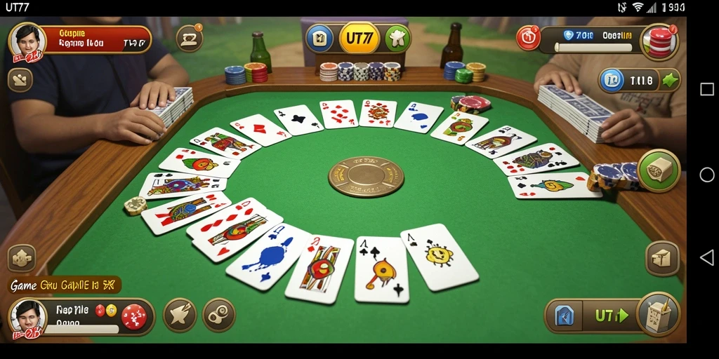 Tampilan gameplay Gaple yang menarik dan interaktif di UT77.