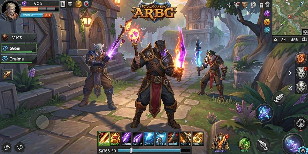 Screenshot VC5 menampilkan pertarungan epik dalam dunia ARPG.